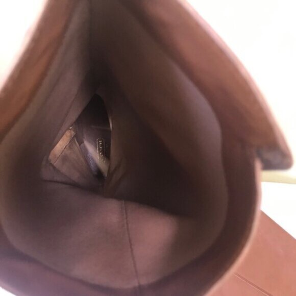 COACH NEW Monique Cognac Leather Tall Knee Boots Flat Minimalist Riding Tan 6 - Picture 4 of 16